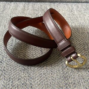 Coach Brown Leather Belt with Gold Buckle